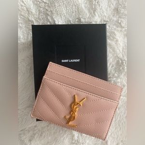 COPY - YSL light pink card holder. Brand new, never used.